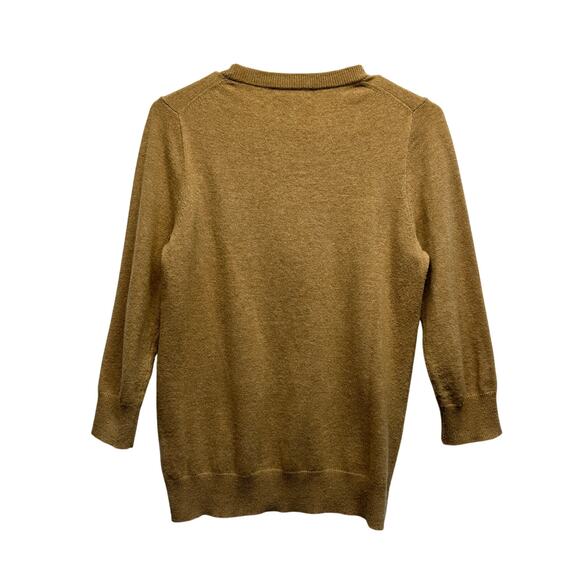 J.Crew Wool Cashmere Camel Sweater Tan Embroidered Animal Pullover Sz S - Picture 7 of 9